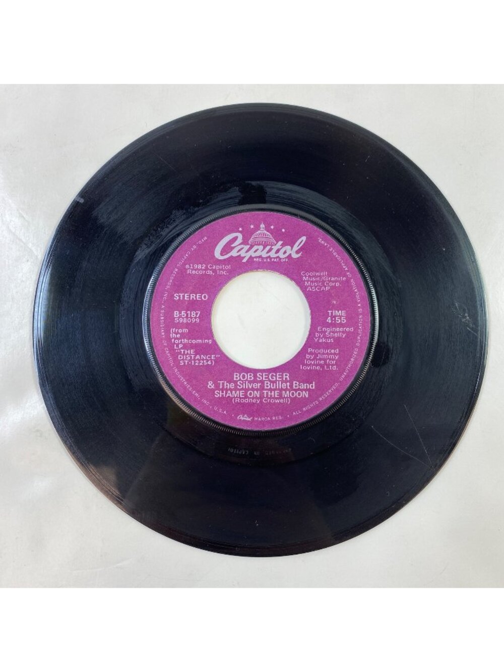 Bob Seger & Silver Bullet Band Vintage 45 Rpm Vinyl Single Rock Collectible